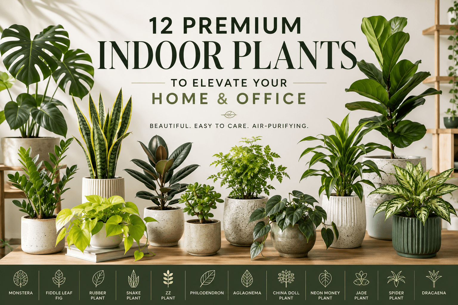 Assortment of twelve premium indoor plants for Kathmandu homes and offices